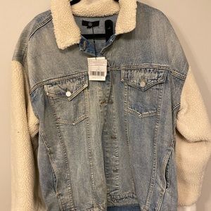 Borg style denim jacket